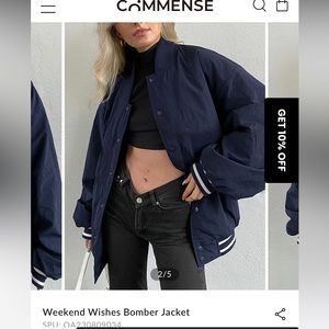 Commense Blue Bomber Jacket
